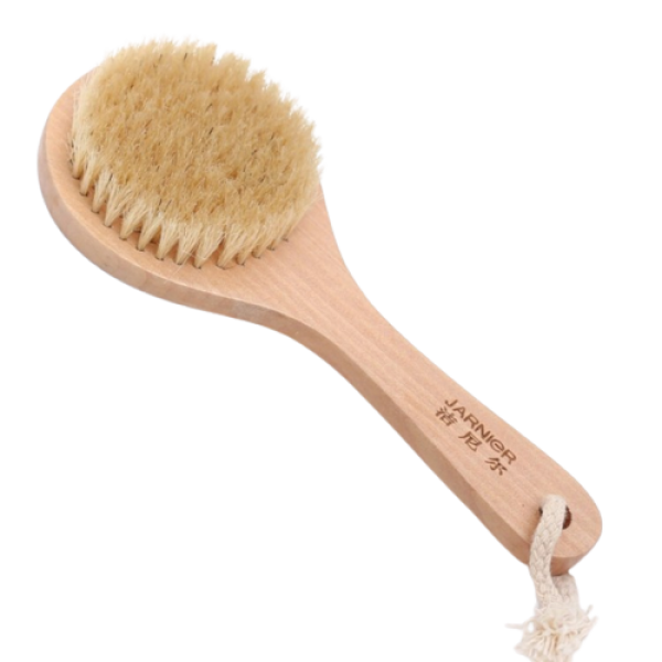 Щітка маленька одностороння для сухого масажу тіла, від целюліту, з натуральною щетиною, компактна щітка для сухого масажу