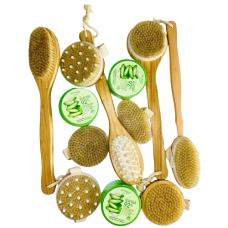 Набір для догляду за тілом: Щітка з натуральною щетиною, для сухого масажу (на вибір) + Гель з алое Bioaqua Aloe Vera, 220 г