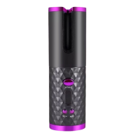 Плойка для волосся, автоматична, стайлер для завивання волосся, чорний з фіолетовим