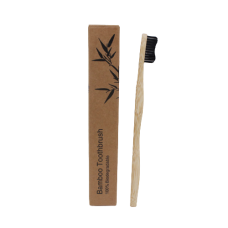 Зубна щітка із натурального бамбука, з рифленим ворсом, вугільна, 1 шт