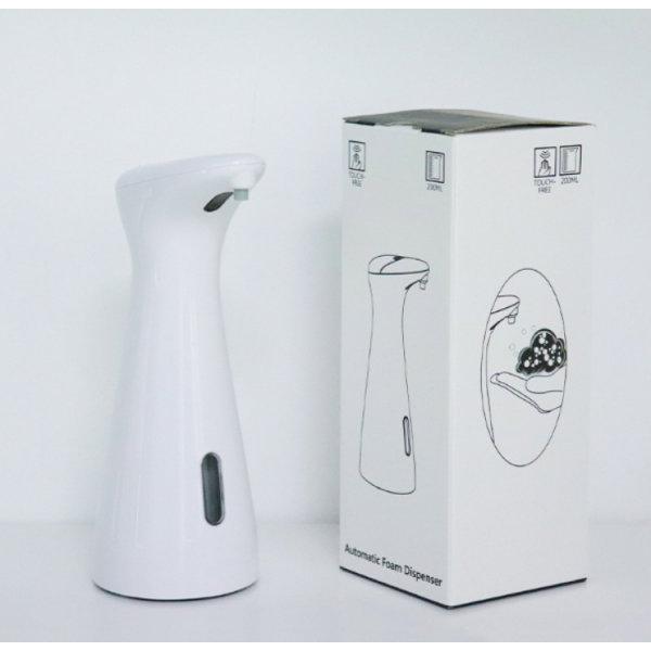 Дозатор сенсорний для мила-пінки, автоматичний, диспенсер, білий, 200 мл