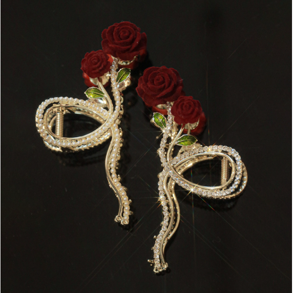 Крабик для волосся "Branch of a Rose", два кольори, 13x5.5 см Крабик для волосся "Branch of a Rose", два кольори, 13x5.5 см