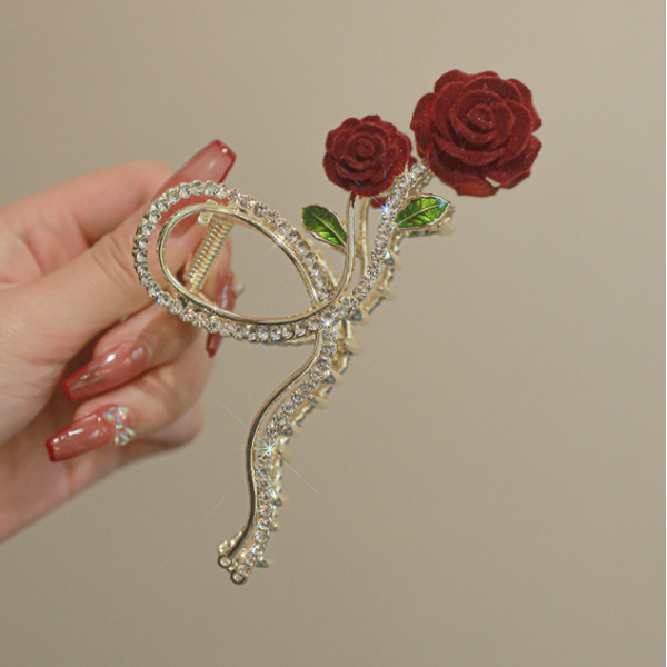 Крабик для волосся "Branch of a Rose", два кольори, 13x5.5 см Крабик для волосся "Branch of a Rose", два кольори, 13x5.5 см