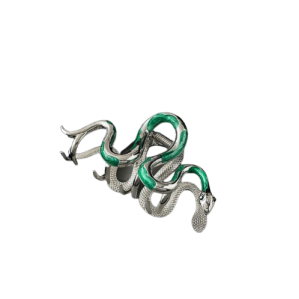 Крабик для волос "Snake", серебро, 11 см