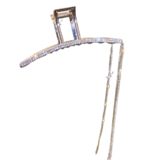 Крабик для волосся "Color mist", зі стразами, золото та срібло, 11 см