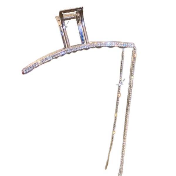 Крабик для волос "Color mist", со стразами, золото и серебро, 11 см