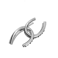 Крабик для волос "Minimal", золото и серебро, 12х5,5 см