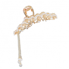 Затискач для волосся "Pearl Divinity", золото, 9.6x4.6 см