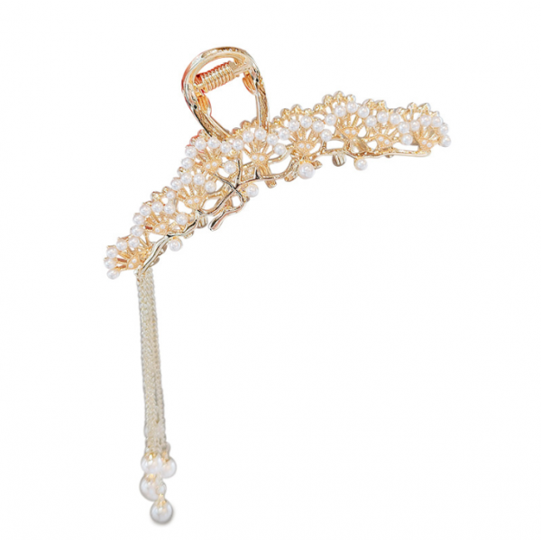 Зажим для волос "Pearl Divinity", золото, 9.6x4.6 см