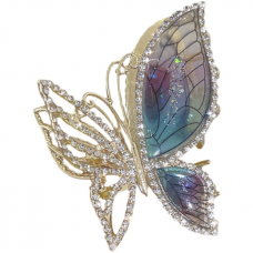 Затискач для волосся "Neon butterfly", золото, 8x6 см