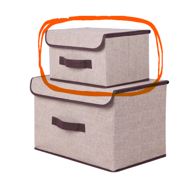 Ящик для зберігання одягу, льняний двосекційний ящик для сортування нижньої білизни, 25x16x19.5 см