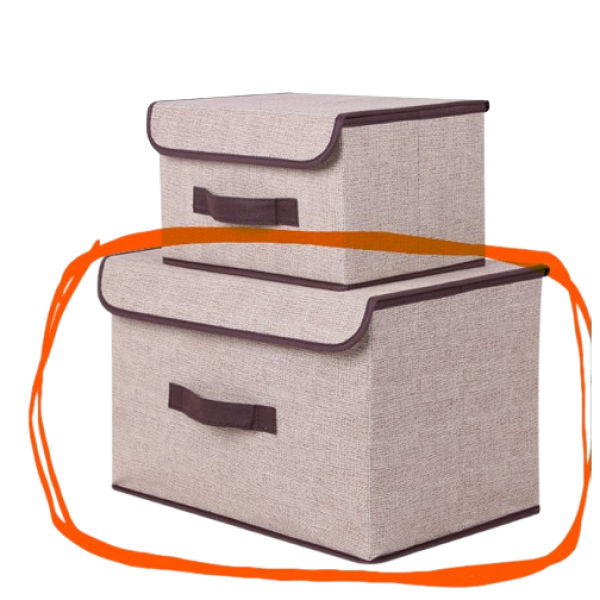 Ящик для зберігання одягу, льняний двосекційний ящик для сортування нижньої білизни, 36x24.5x24 см
