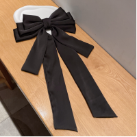 Заколка для волос с бантом, зажим для волос с большим бантом, черная