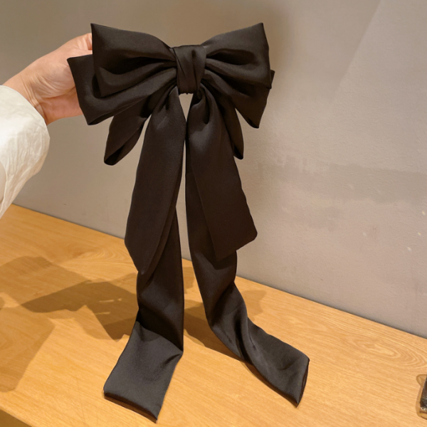 Шпилька для волосся з бантом, затискач для волосся з великим бантом, чорна