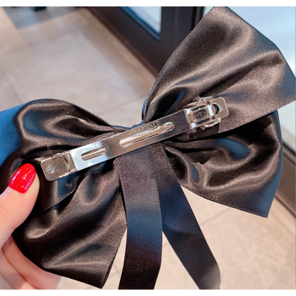 Шпилька для волосся з бантом, затискач для волосся з великим бантом, чорна