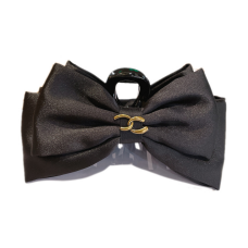 Шпилька для волосся з бантом і буквою, затискач для волосся с бантом і буквою, чорна