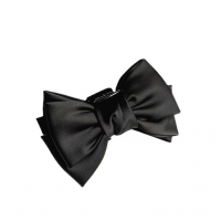 Крабик с бантом, двусторонний зажим с бантом, черный