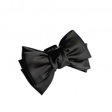 Крабик з бантом, двосторонній затискач з бантом, чорний