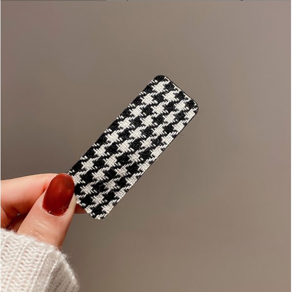 Шпилька для волосся "Houndstooth", Шпилька тканинна в клітку