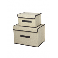 Ящик для хранения одежды, льняной двухсекционный ящик для сортировки нижнего белья, 36x24.5x24 см