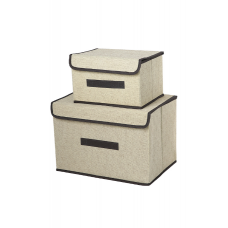 Ящик для зберігання одягу, льняний двосекційний ящик для сортування нижньої білизни, 36x24.5x24 см