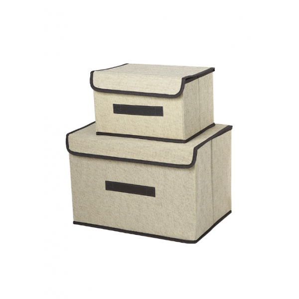 Ящик для зберігання одягу, льняний двосекційний ящик для сортування нижньої білизни, 25x16x19.5 см
