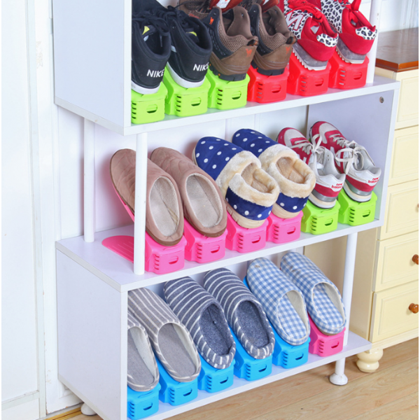 Підставка для взуття, пластикова двошарова полиця для взуття, 3 кольори