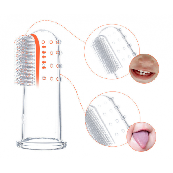 Дитяча зубна щітка для дітей 0-2 років, силіконова м'яка щітка, 2 кольори