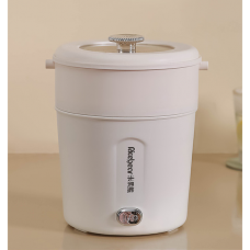 Каструля - скороварка керамічна, електрична каструля з антипригарним покриттям та пароваркою, біла, 1 л