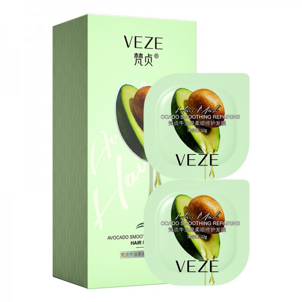 Набір масок для волосся Veze Avocado Repair and Supple Wet Hair Film, з екстрактом авокадо, 6 шт
