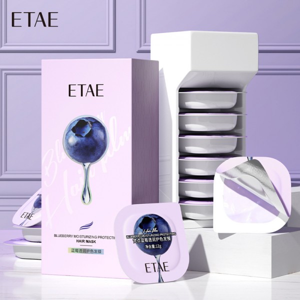 Набор масок для волос ETAE Blueberries Times Embellish Wet Hair Film, с экстрактом черники, 6 шт Набор масок для волос ETAE Blueberries Times Embellish Wet Hair Film, с экстрактом черники, 6 шт