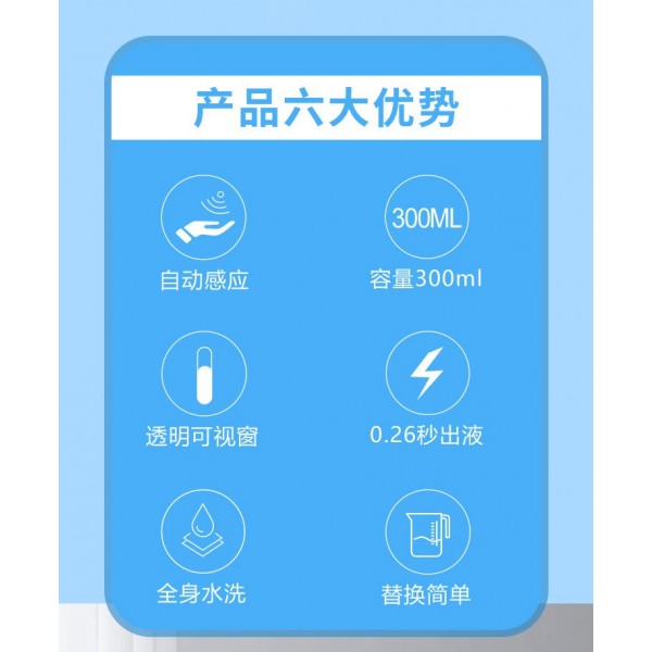 Дозатор сенсорний для рідкого мила, автоматичний, диспенсер, матовий чорний, 300 мл