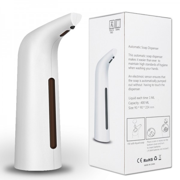 Дозатор сенсорний для рідкого мила, автоматичний, диспенсер, матовий чорний, 400мл