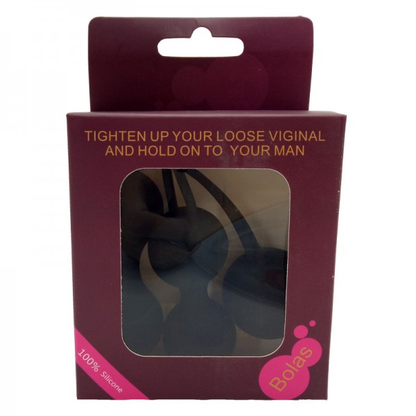 Набір вагінальних кульок Bolas, вагінальні кульки для вправ Кегеля, силікон, чорний, 3 шт