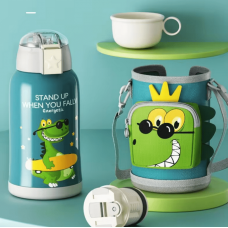 Пляшка для води Cool Dinosaur та чохлом, дитяча пляшка - термос із нержавіючої сталі, 550 мл