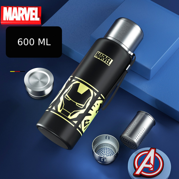 Термос для воды Marvel, детская бутылка - термос из нержавеющей стали, 2 цвета, 600 мл