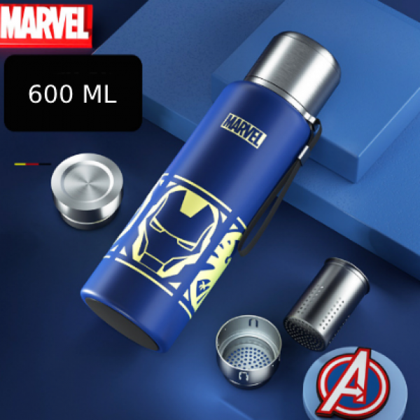 Термос для воды Marvel, детская бутылка - термос из нержавеющей стали, 2 цвета, 600 мл