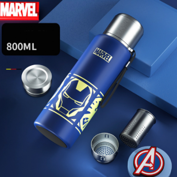 Термос для воды Marvel, детская бутылка - термос из нержавеющей стали, 2 цвета, 800 мл Термос для воды Marvel, детская бутылка - термос из нержавеющей стали, 2 цвета, 800 мл