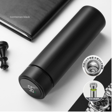 Термос з температурним дисплеєм та ситом для чаю + змінним заварником в комплекті, чорний, 500 мл