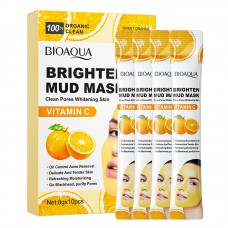 Маска глиняна освітлююча для обличчя BIOAQUA Brightening Mud Mask, маска у стіках, 8х10 г, 10 шт