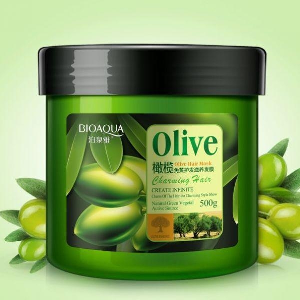 Маска зволожуюча для глибокого живлення та відновлення волосся Bioaqua Olive Hair Mask, 500 г