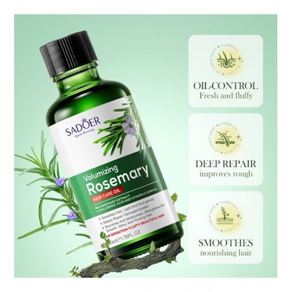 Олія для об'єму та глибокого живлення волосся з екстрактом розмарину Sadoer, 50 мл
