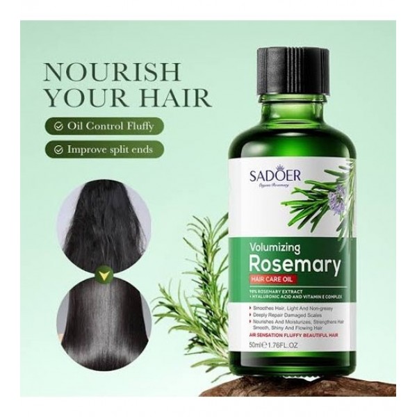 Олія для об'єму та глибокого живлення волосся з екстрактом розмарину Sadoer, 50 мл