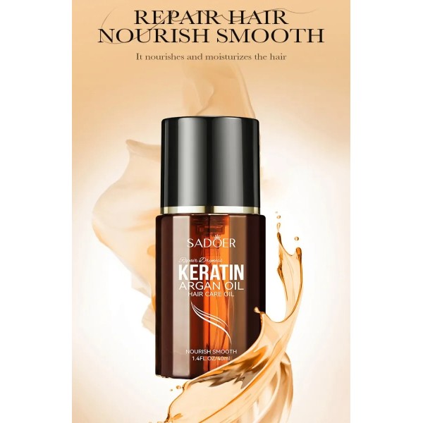 Олія кератинова для волосся з аргановою олією Sadoer, 40 мл Олія кератинова для волосся з аргановою олією Sadoer, 40 мл