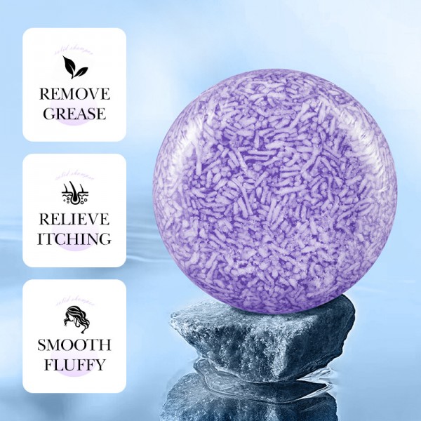 Твердий шампунь для волосся з екстрактом лаванди SADOER, 60 г