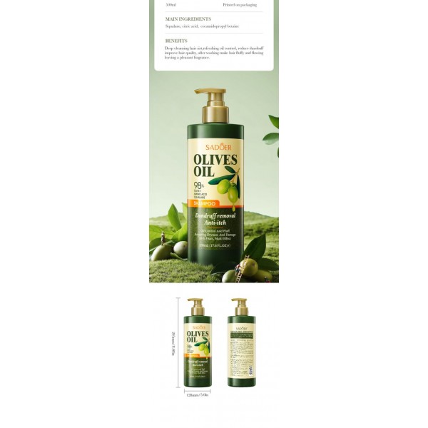 Шампунь з оливковою олією Sadoer, 500 мл