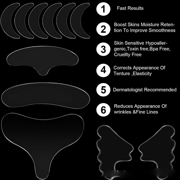 Набір силіконових багаторазових патчів для обличчя, 11 шт Набір силіконових багаторазових патчів для обличчя, 11 шт