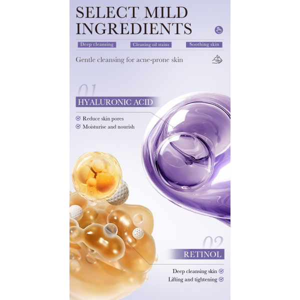 Гель для очищення обличчя з ретинолом Bioaqua Retinol Cleanser, 100 г Гель для очищення обличчя з ретинолом Bioaqua Retinol Cleanser, 100 г