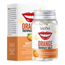 Таблетки зубної пасти 2 в 1 з апельсином Sadoer Orange Toothpaste Tablets, 28.5 г / 30 шт