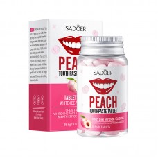 Таблетки зубної пасти 2 в 1 з персиком Sadoer Peach Toothpaste Tablets, 28.5 г / 30 шт